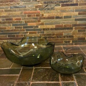 Vintage mid century snack bowl set